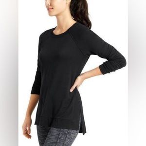 Athleta Studio Side Slit Cya Sweatshirt - black